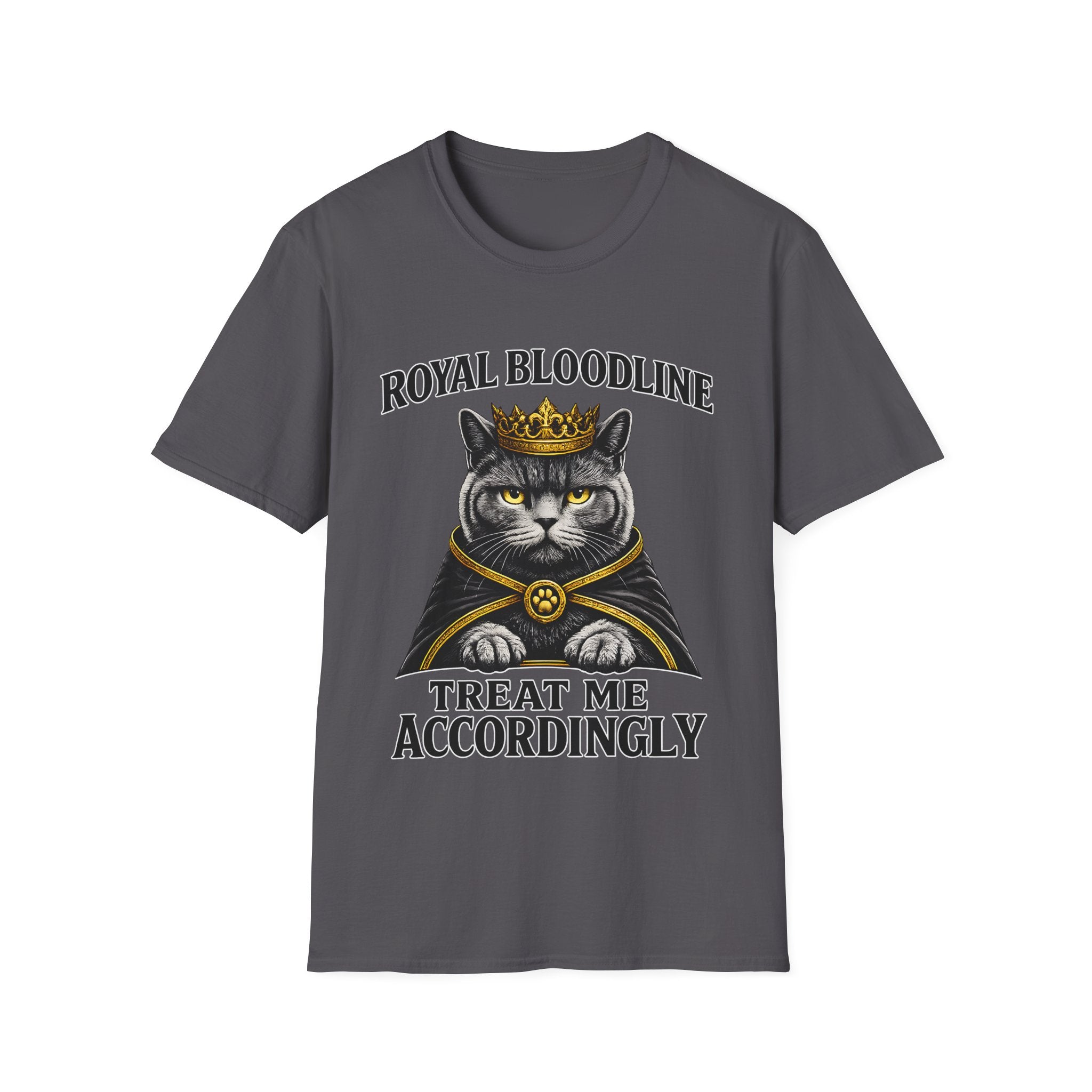Royal Bloodline British Shorthair Cat Shirt – Treat Me Accordingly Funny Queen Cat Graphic Tee