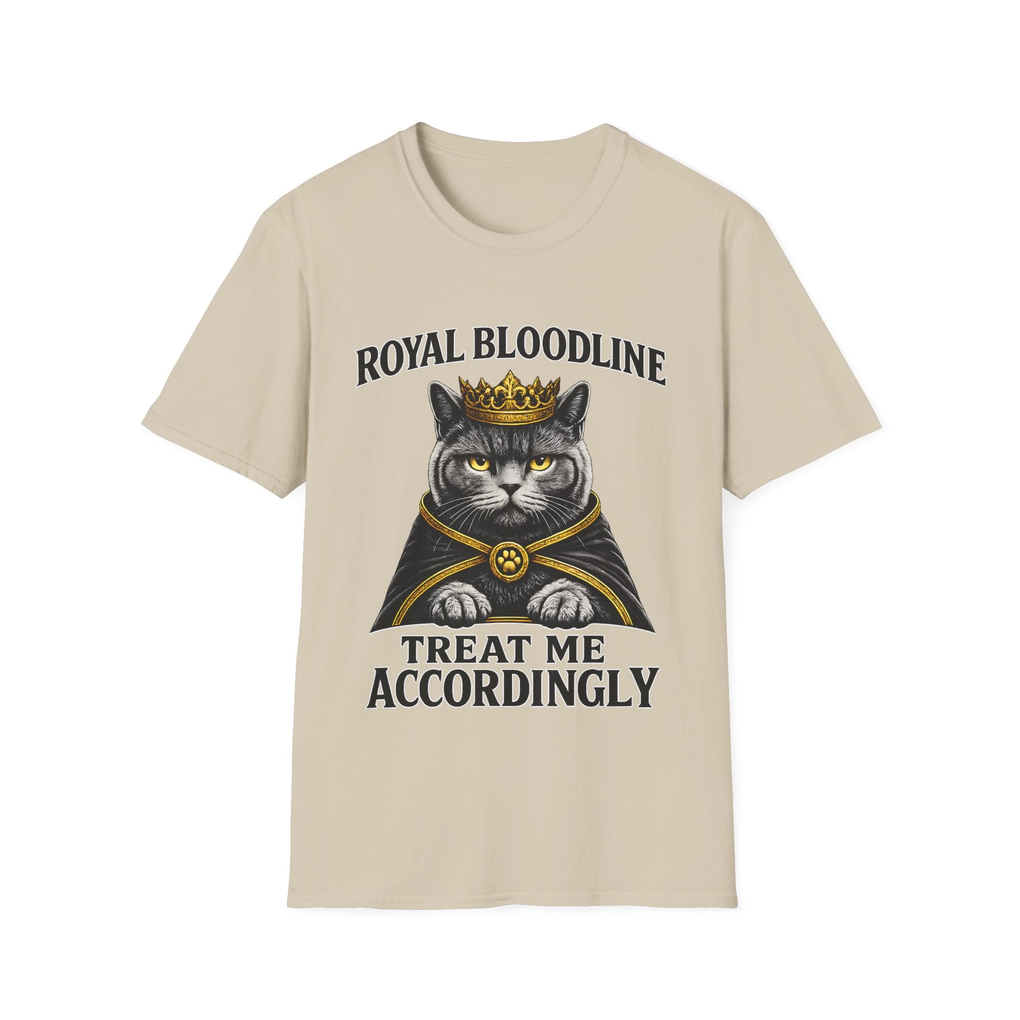 Royal Bloodline British Shorthair Cat Shirt – Treat Me Accordingly Funny Queen Cat Graphic Tee