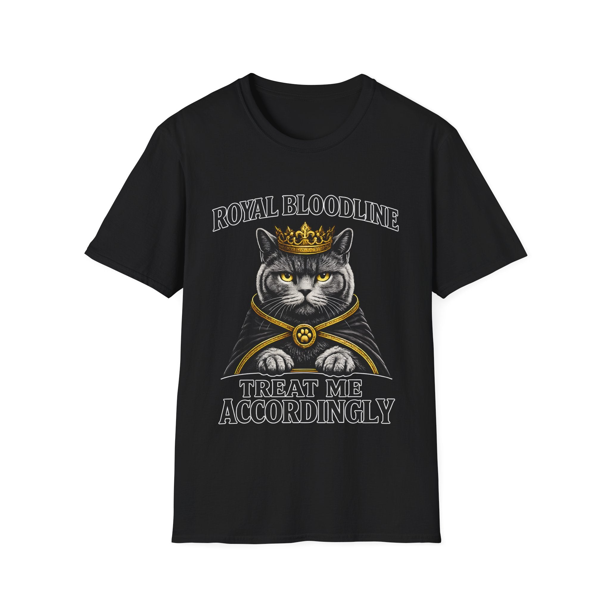 Royal Bloodline British Shorthair Cat Shirt – Treat Me Accordingly Funny Queen Cat Graphic Tee