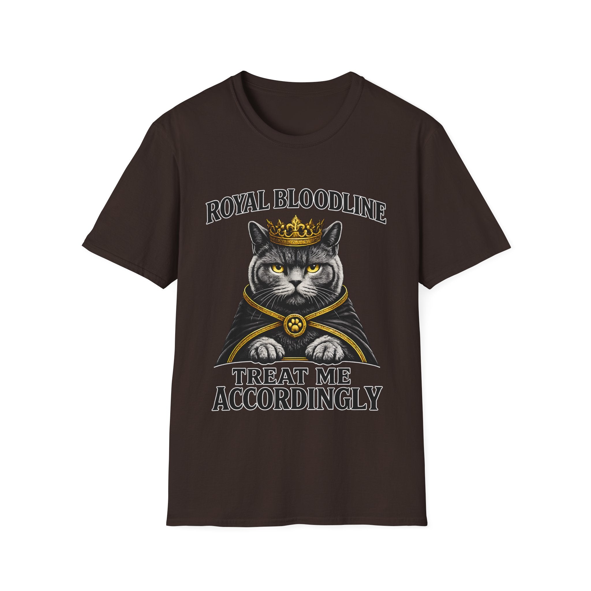Royal Bloodline British Shorthair Cat Shirt – Treat Me Accordingly Funny Queen Cat Graphic Tee