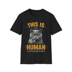 This Is My Human Funny Cat Lover T-Shirt – Grumpy Cat Graphic Tee for Cat Moms & Cat Dads