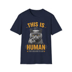 This Is My Human Funny Cat Lover T-Shirt – Grumpy Cat Graphic Tee for Cat Moms & Cat Dads