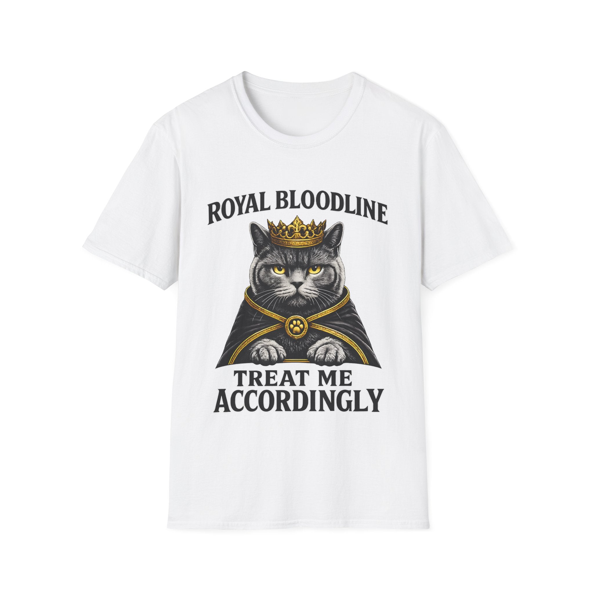 Royal Bloodline British Shorthair Cat Shirt – Treat Me Accordingly Funny Queen Cat Graphic Tee